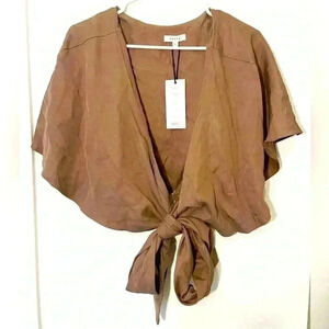 Vetta Capsule Jumpsuit TOP ONLY Light Taupe Color Womens Size 6